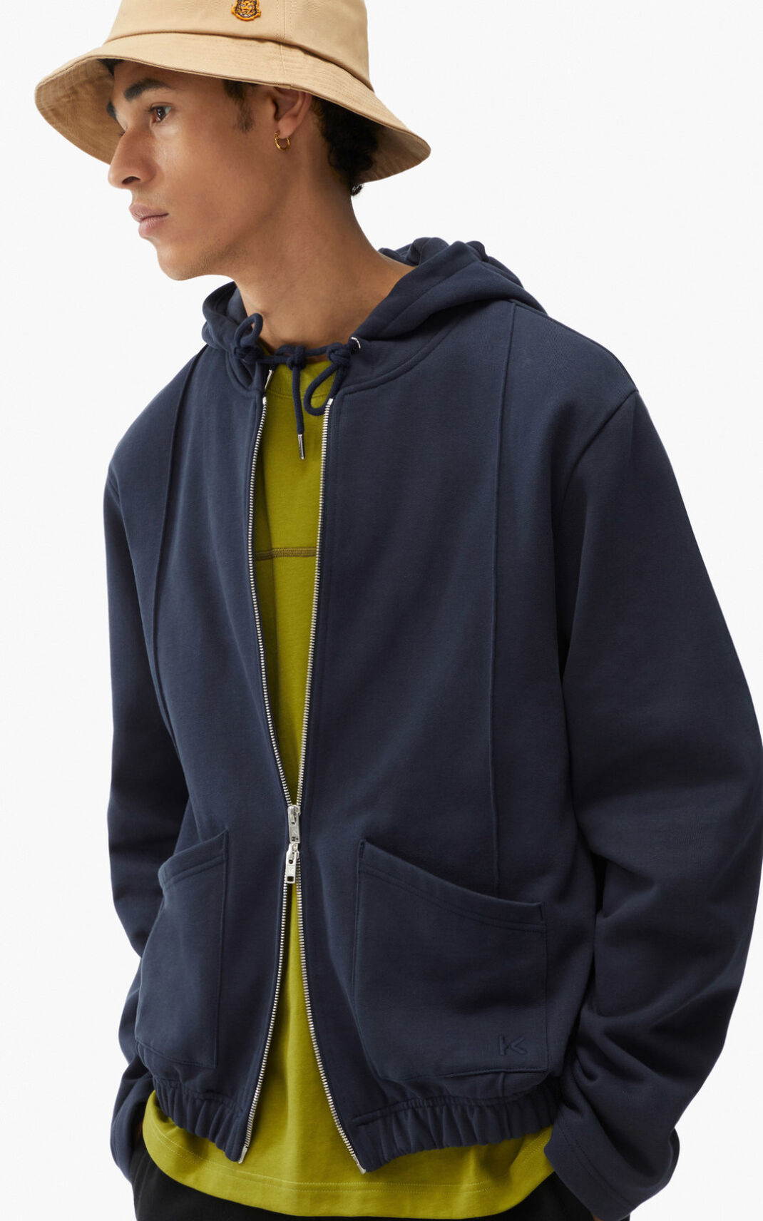 Kenzo Hoodie with zip Hættetrøje Herre - Blå Sort DK-188111